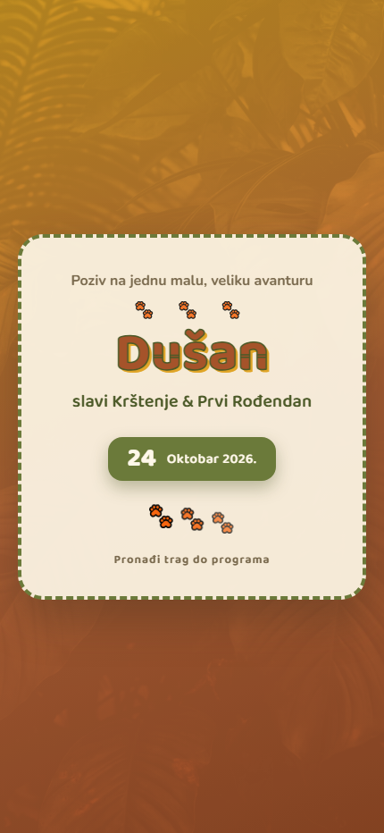 Safari avantura dizajn pozivnice za rođendan